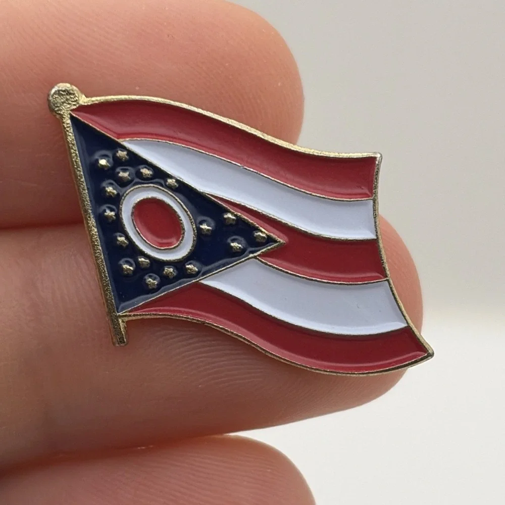 Ohio State Flag United States Of America Lapel Hat Pin